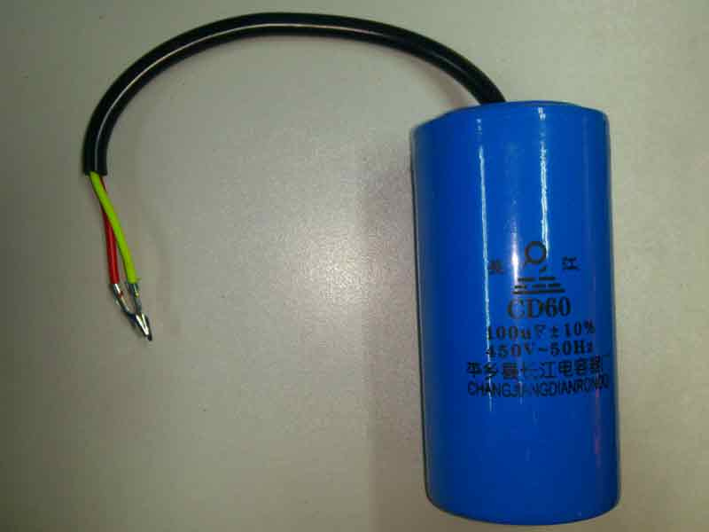 Конденсатор пусковой 100 мкФ 450 В CD60 (Китай) гибкие выводы