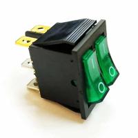 36-2412-vyklyuchatel-klavishnyj-250v-15a-6s-on-off-zelenyj-s-podsvetkoj-dvojnoj-rexant