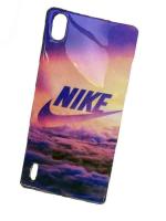 Чехол-Huawei-Ascend-P7-(L10)-бампер-силикон-черный-NIKE-в-облаках
