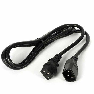 Кабель питания бытовой аппаратуры WS-002(M)-WS-003(F), 1.8M, чёрный