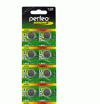 Элемент питания G12 Alkaline 1.5V (AG12, LR43, G12, 186, GP86A, 386, SR43W) Perfeo