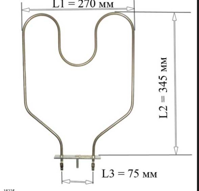 ТЭН духовки 1200W 230V 265x350мм нижний 040489 Вятка