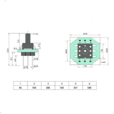 Датчик-давления-газа-XGZP6847A-0-3кПа-0,5-4,5В-CFSensor