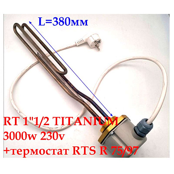 Тэновая группа для котла, резьба RT 1 1_2 TI 3000W 230V + термостат RTS R 75_97 IP65 3401962