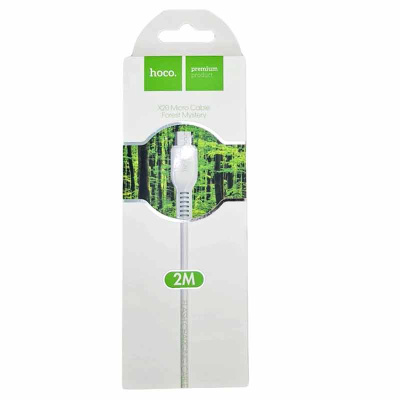 Data кабель USB - MicroUSB 2.0m Силиконовая оплетка X20 Hoco
