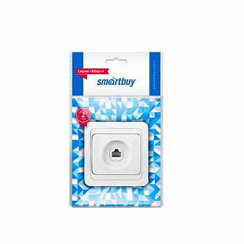 Розетка 1 местная серия Марс телефонная Smart Buy SBE-02w-S1-PH